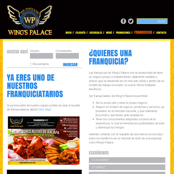 Franquicias Wings Palace